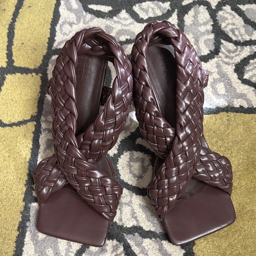ASOS Brown Braided Sandel Heel - Size 8